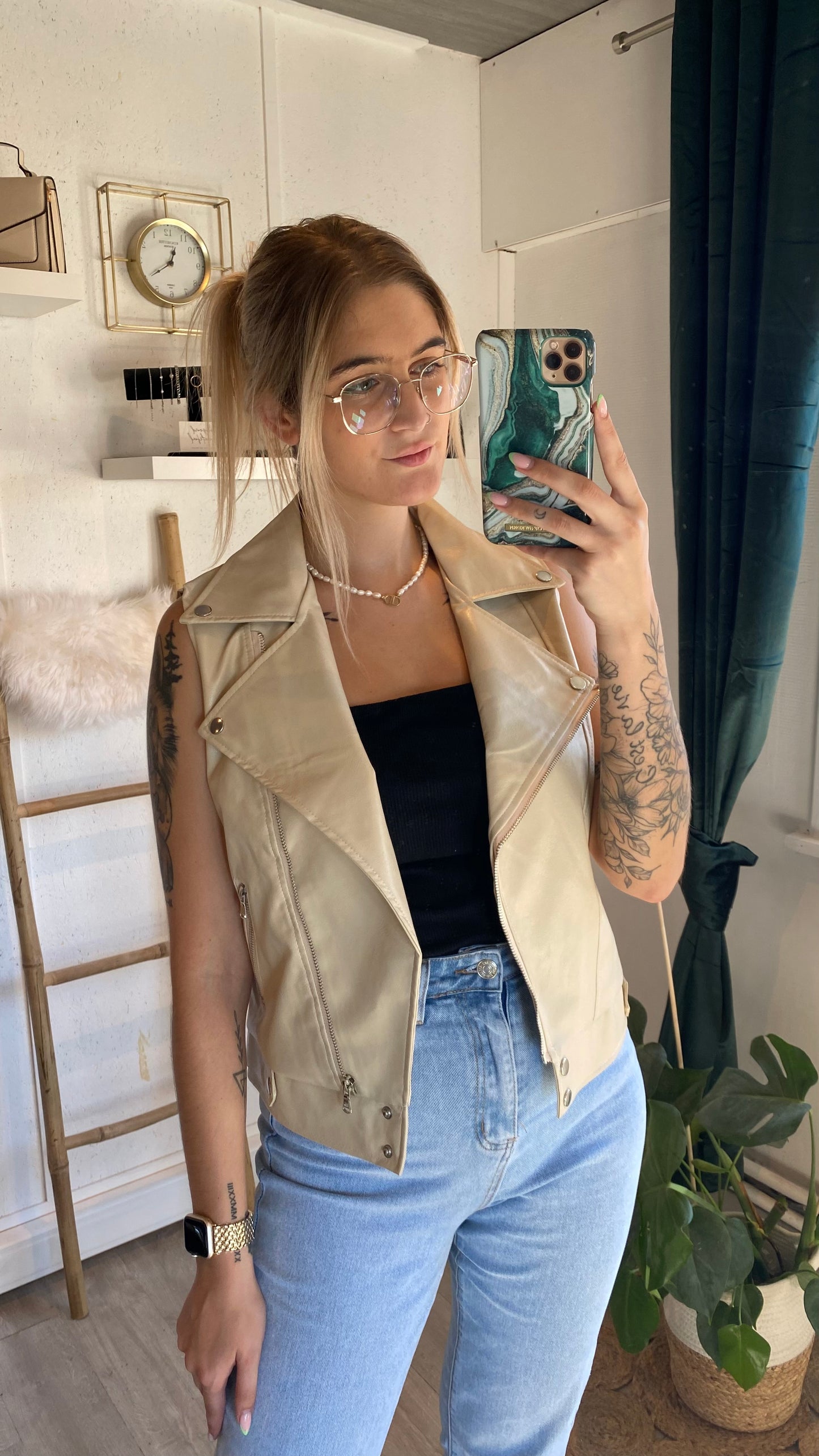 JACKET ZONDER MOUWEN I BEIGE