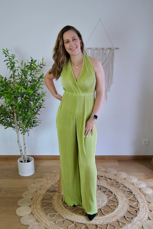 JUMPSUIT I STRIK ACHTER I GROEN