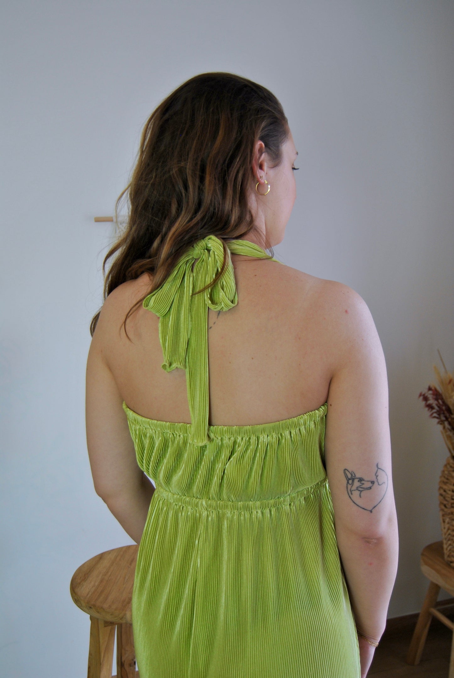 JUMPSUIT I STRIK ACHTER I GROEN