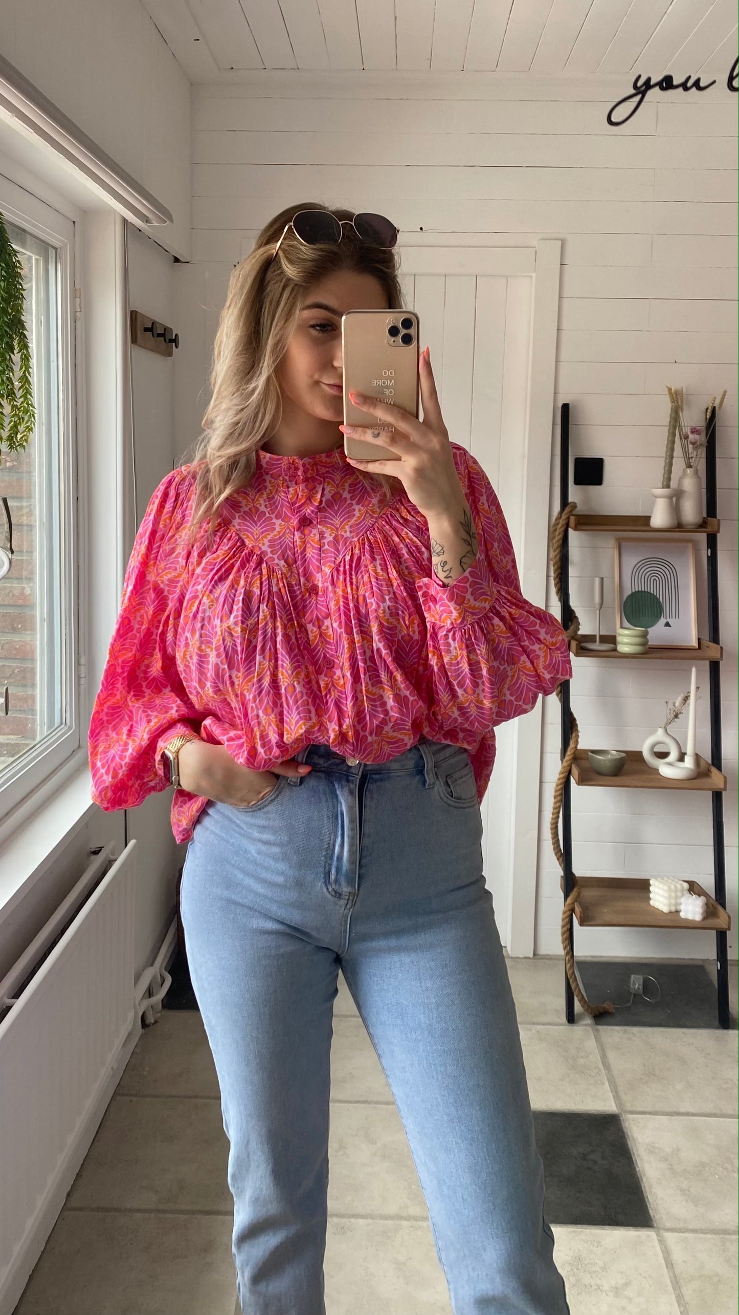 BLOUSE I ROZE PRINT