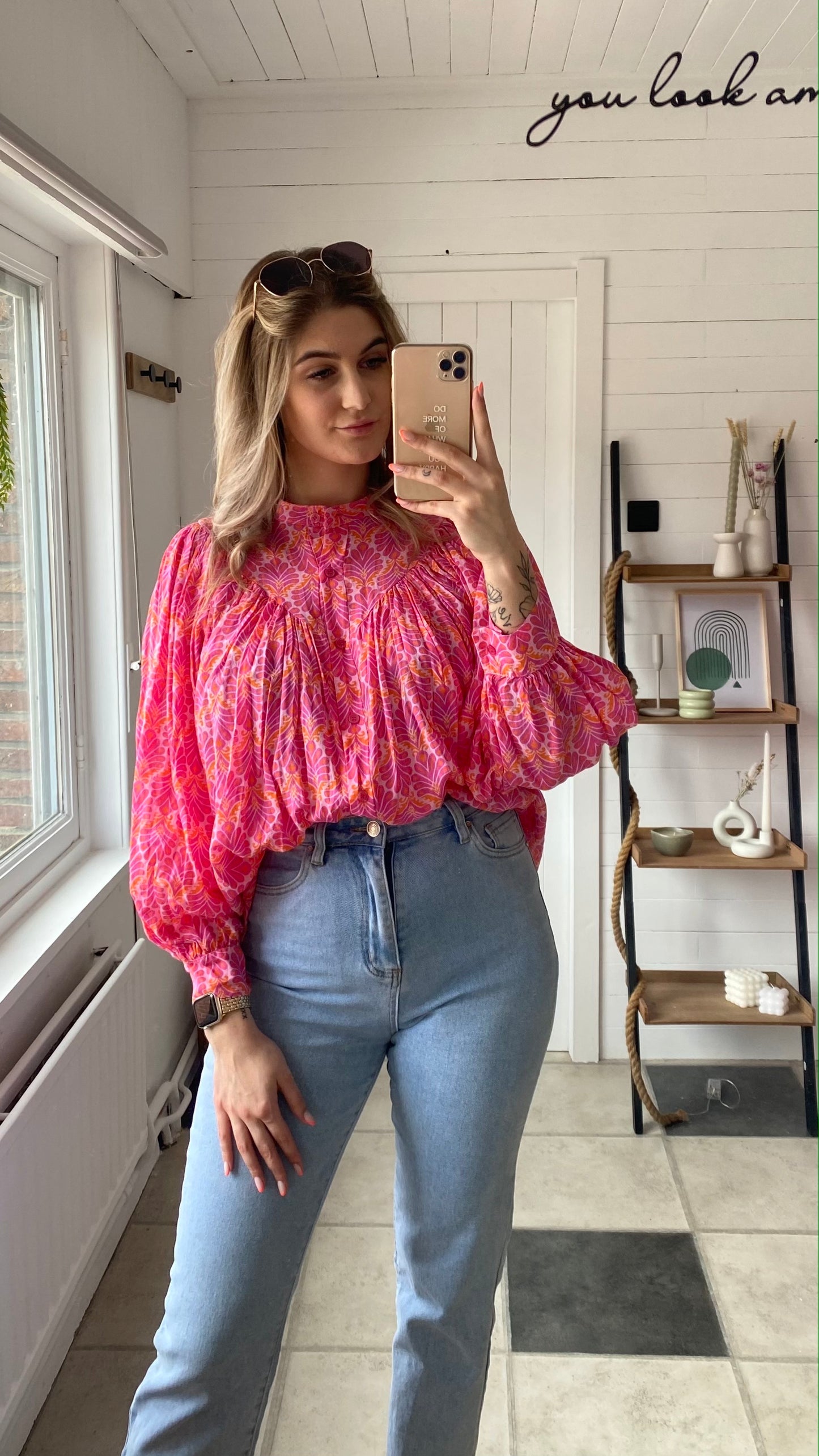 BLOUSE I ROZE PRINT