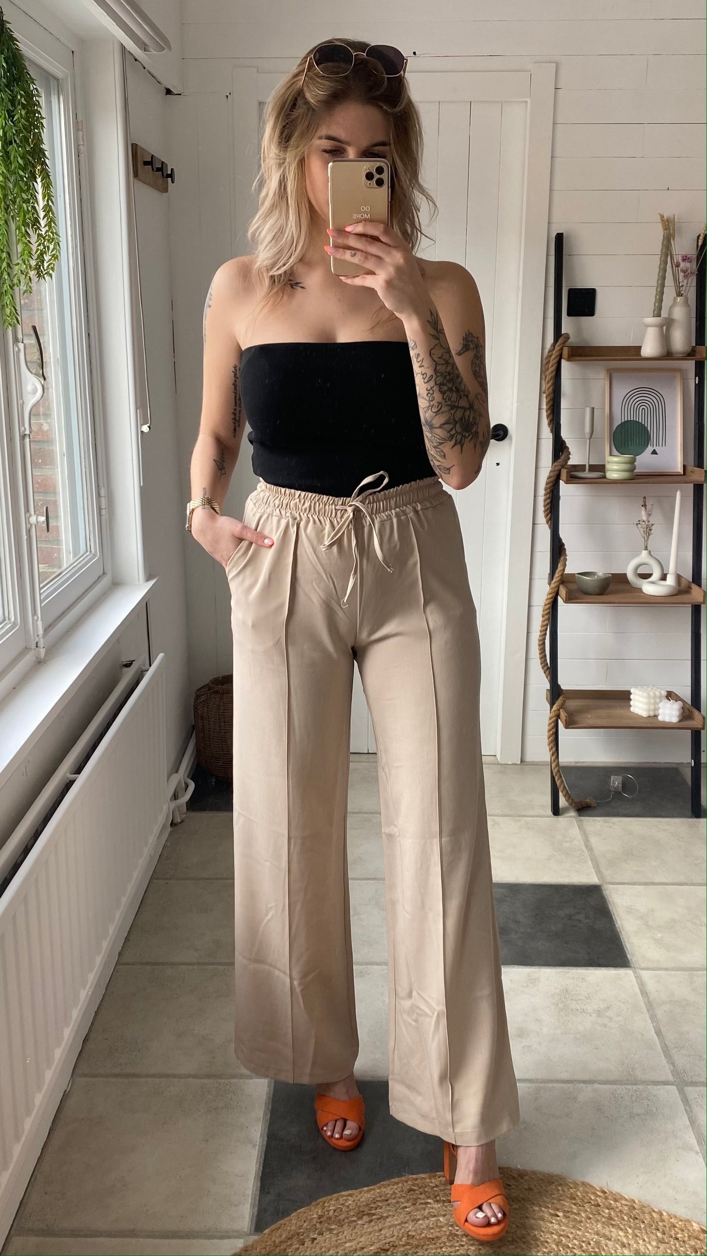 WIJDE BROEK I BEIGE