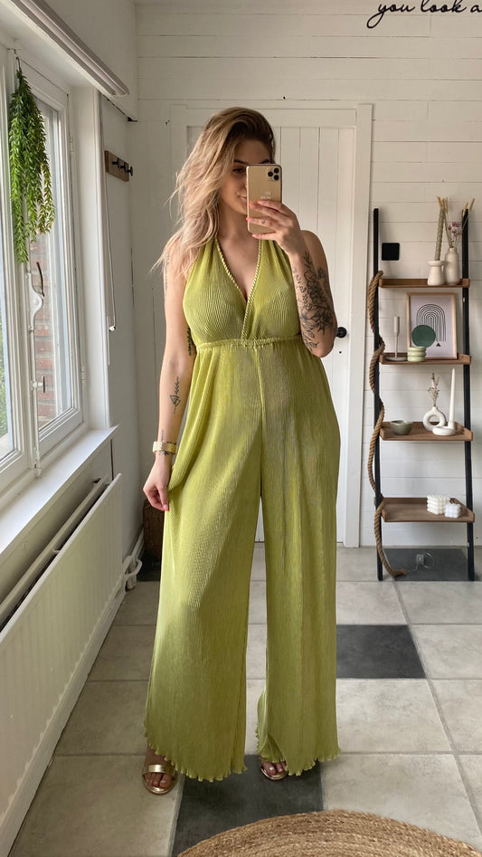 JUMPSUIT I STRIK ACHTER I GROEN