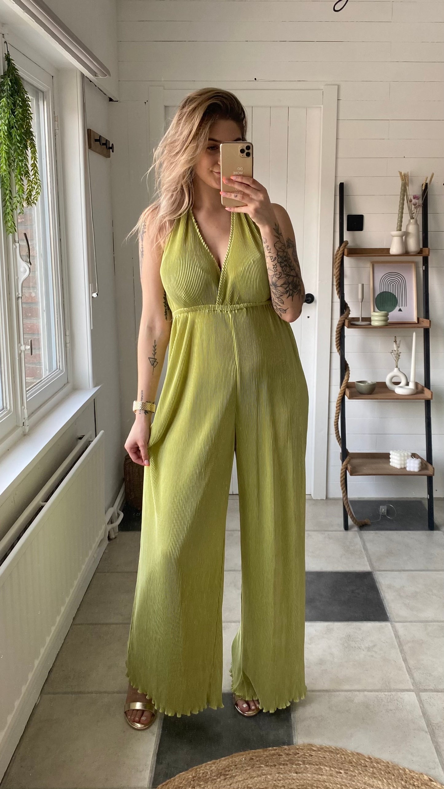 JUMPSUIT I STRIK ACHTER I GROEN