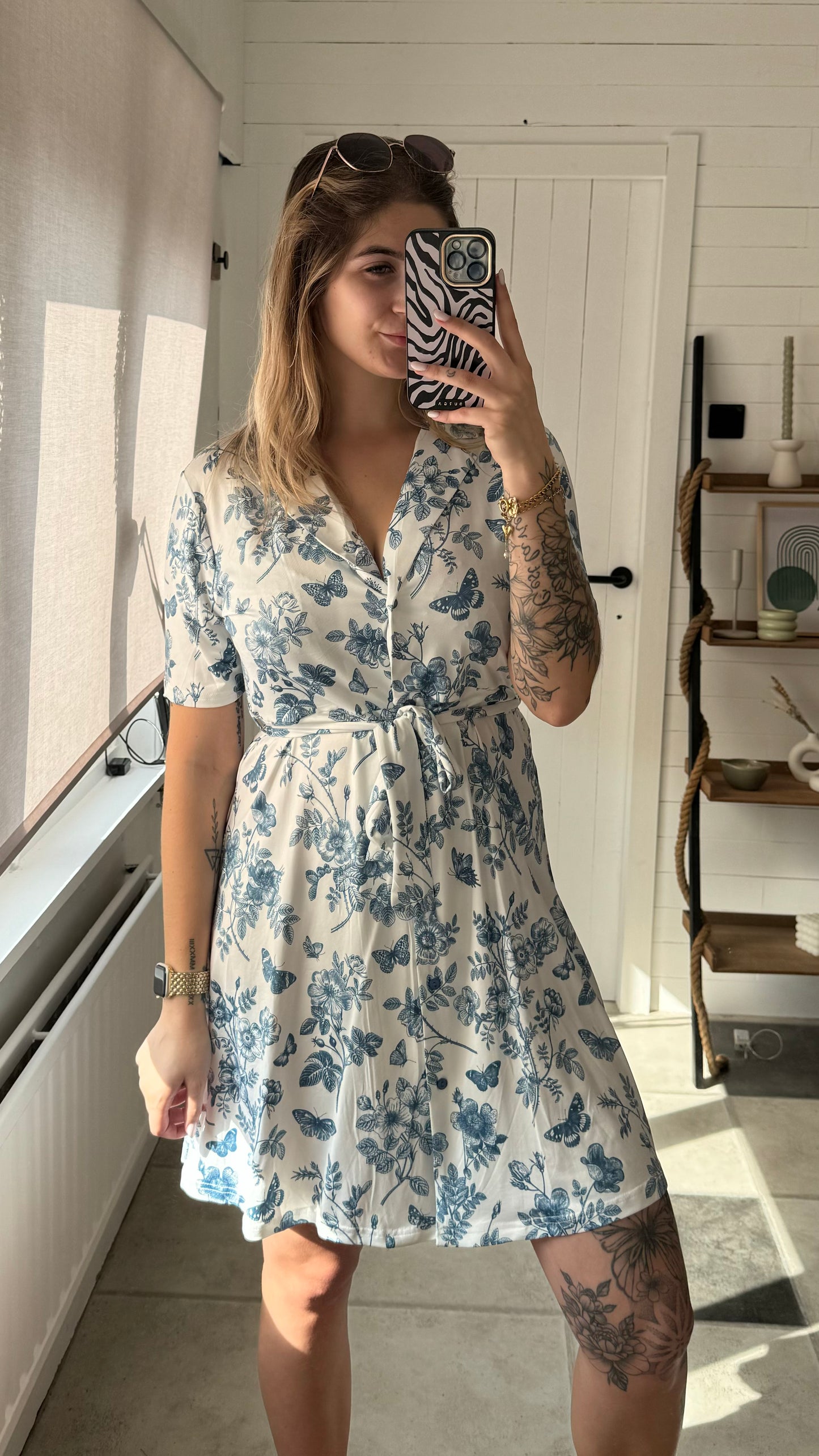 JURK I VLINDER PRINT I BLAUW