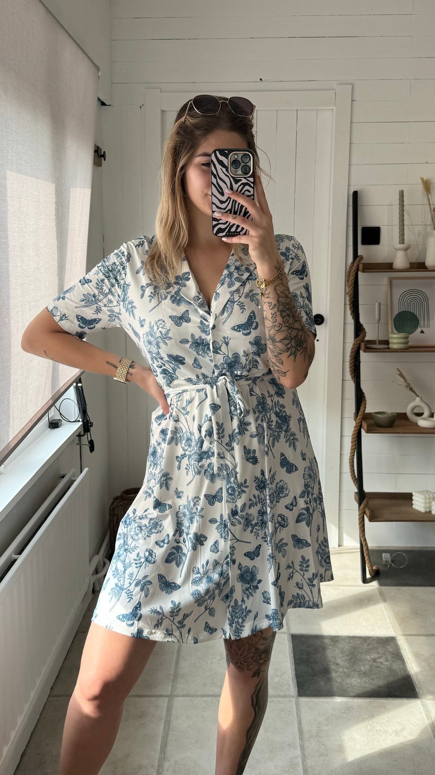 JURK I VLINDER PRINT I BLAUW